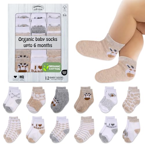 Mother's Choice Lot de 12 paires de chaussettes pour bébé, multicolore, 0-6 mois