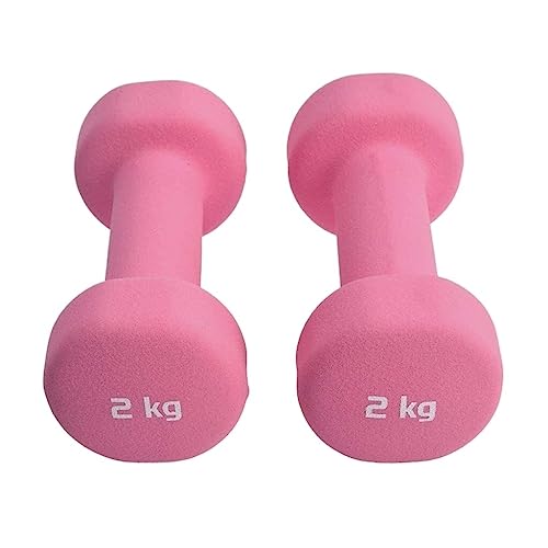 JFGCTYHXY Hanteln, Hantelset, Gewichteset, Heimhantel, Sportgerät, Trainingsgewichte for Rumpf- und Krafttraining, ergonomischer Komfortgriff(Pink,4LB(2LB*2))