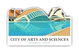 Pegatina de 200 mm, 1 unidad, diseño de Valencia City of Arts and Sciences España Mega Sticker