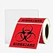 Biohazard Warning Label, 2" x 2",  250 Labels Per Roll, Coated Paper, Universal Biohazard Symbol, Self-Adhesive