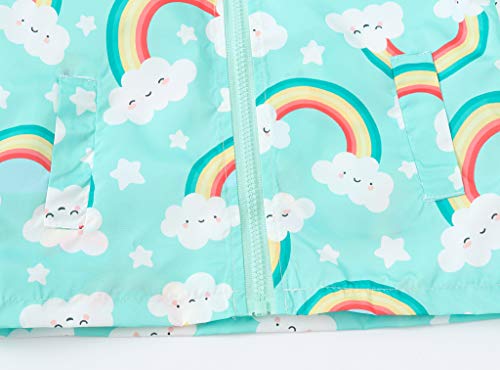 Tuiji Toddler Boys Girls Cartoon Print Zip Jacket Hooded Trench Lightweight Kids Coats Windbreaker Casual Outerwear 4T 5T Light Green thumb #3