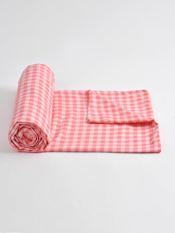 Image of Morado Glace Cotton 210 TC Single Bed Size Duvet Cover /Quilt Cover /Rajai Cover /Blanket Cover with Zipper (60x90 Inches,Pink)