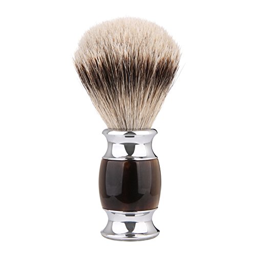 CYH Silvertip Badger Shaving brush, 100% Silvertip Badger Hair with Imported Resin Handle Luxury Facial Care Tools for Safety Razor, Double Edge Razor, Shaving Razor