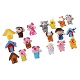 Hermoso y clásico peluche Harilla 18 Piezas Lindo Tres Cerditos Animales de Granja Marionetas de Dedo Terciopelo Suave