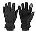 Guantes de esquí de Ante, Guantes de Montar cálidos y ponibles Equipo de conducción de Motocicletas a Prueba de Viento Guantes de Deportes al Aire Libre/Negro-S