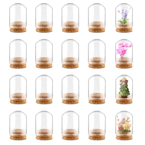 20 Pack 15ml Glass Jars Bottles Cover Decoration Bottles Clear Mini Glass Decorative Jars with Cork Stopper Base for Christmas New Year Party Favors Arts Craft Small Projects