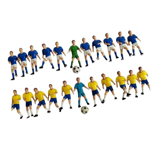 Figurines de footballeurs miniatures pour diorama réaliste avec lot complet de 22 joueurs