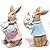 Hodao 2 PCS Easter Bunny Couple Decoration Spring Rabbit Decor Woodcut Figurines Tabletopper Decoration for Party Cute Rabbit Easter Day Gifts Decor for Home Holiday Party (Brown)