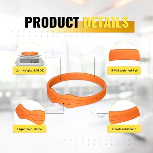 Image of Fit Geno Knee Strap Patella Support: Knee Band for Patellar Tendon Pain Relief - Knee Brace for Tendonitis Jumpers Running Sports Basketball Men Women 2 Packs (Orange)