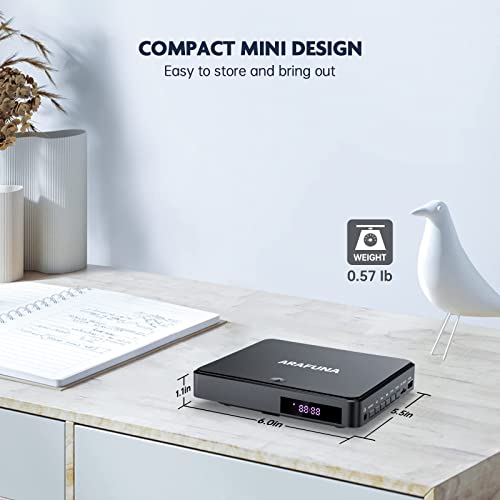 Mini Dvd Player Arafuna, Hdmi Small Dvd Player For Tv With All Region Free, Compact Small Dvd Cd/Disc Players With Av Output Usb Input Remote Control And Av Cable #TOP2
