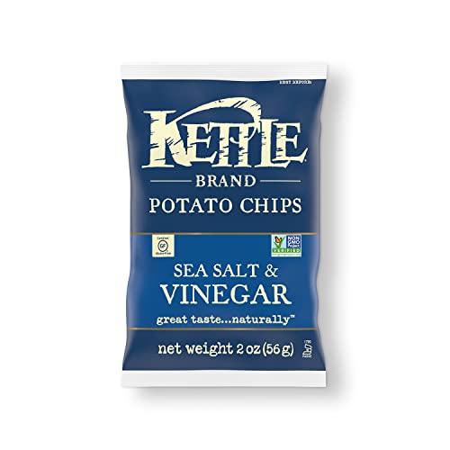 Image of Kettle Brand Potato Chips, Salt & Vinegar Kettle Chips, Snack Bag, 2 Oz
