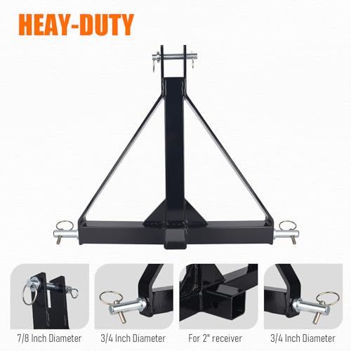 Chelhead Tractor 3 Point Attachments with Multi Ball Trailer Hitch Compatible with Kubota, BX, LM25H, WLM Tractor, NorTrac, Yanmar, Kioti, Cat, John Deere Drawbar Adapter Category 1