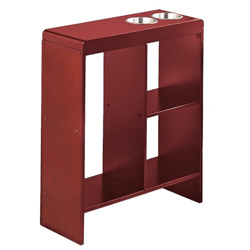 The Lakeside Collection Slim End Tables with Drink Holders - Walnut