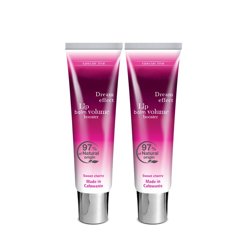 AVA Lip Recovery Lip Balm Enhancer with Peptides and Coconut Oil, Deep Repair, Smooths Lip Lines, Plumps Lips, Cherry 2 Pack