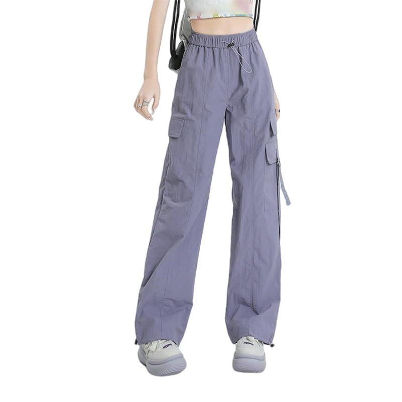 Pantalon cargo femme léger contre la chaleur coupe ample taille haute
