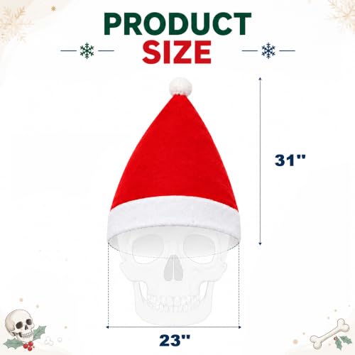 Image of Giant Santa Hat for 12 ft Skeleton, 23x34 in Red Non-Woven Fabric