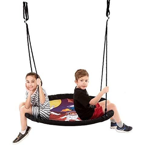 Smartsome Large Tree Swing for Kids - 40 Inch Outdoor Saucer Swing for Backyard with Steel Frame Easy Assemble Hardware Included - Disc Swing (Astronaut) Cover