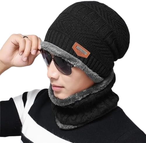 冬用ビーニーウォームスカーフセット 男女兼用