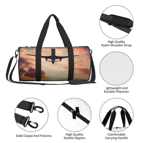 Travel Duffle Bag Weekender Bags For Men Women With Shoe Compartment Large Capacity Weekender Overnight Bag Airplane Sunset Sky Carry On Tote Bags Sport Gym Bag For Travel Yoga3