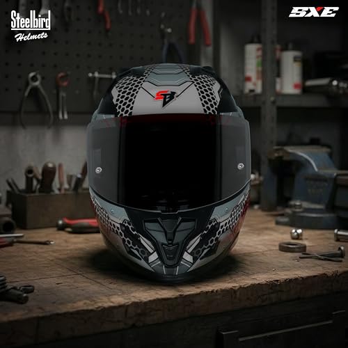 Image of Steelbird SBH-61 SXE X3 Pinlock ISI and Dot Certified Full Face Graphic Helmet for Men and Women with Inner Silver Sunshield