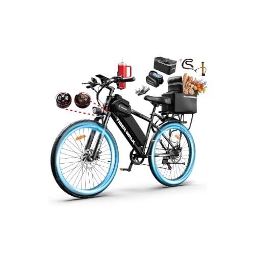 Electric Bike for Adults, 26" Mountain Ebike, 48V 10Ah Removable Battery, 45 Miles PAS Range, 20 MPH, Lockout Suspension Fork, Detachable Rear Rack, 7-Speed, UL 2849 Certified E Bike image 2