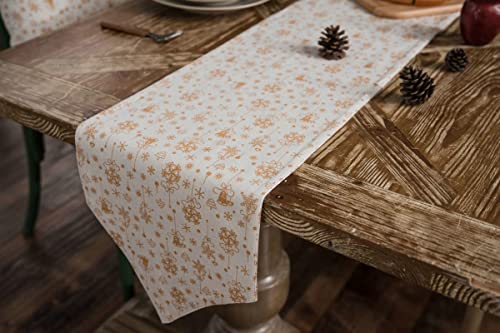 Chemin de table Noël lavable en lin et coton pour protéger et décorer la table