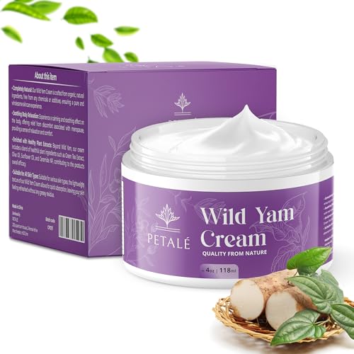 Petale Wild Yam Cream 118ml - Wild Yam Cream for Menopause Hormone Balance Cream Estrogen Support Cream Natural Progesterone Moisturizer Hormonal Balance Wild Yam Cream Wild Yam Cream UK