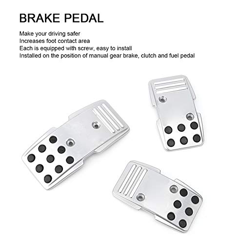 Tbest Pedale del Freno, 3 Pezzi Set Copri Pedale