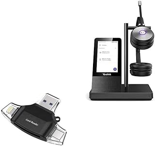 BoxWave Smart Gadget Compatible with Yealink Wireless Headset WH66 (4 in) - AllReader SD Card Reader, microSD Card Reader SD Compact USB - Jet Black