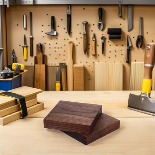 Planches en contreplaqué de noyer naturel 2pcs rectangle marron pour DIY - 5