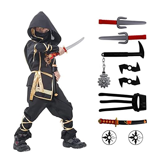 Ninja Halloween Costume for Boys with Included Accessories for Child Dress up Best Gifts