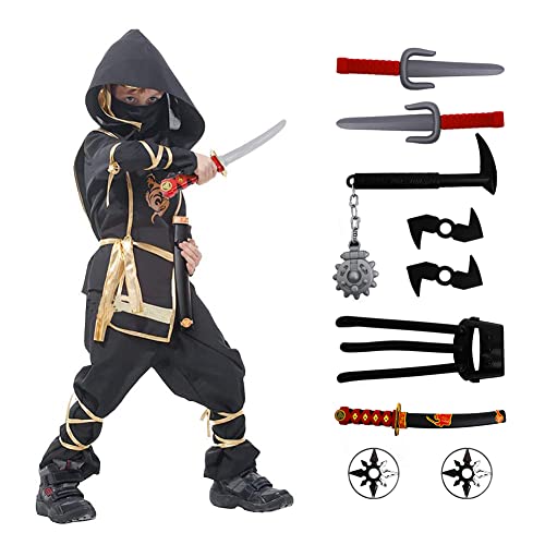 Xplanet Ninja Halloween Costume for Boys with Included Accessories for Child Dress up Best Gifts by Xplanet - Used condition - US$23.85