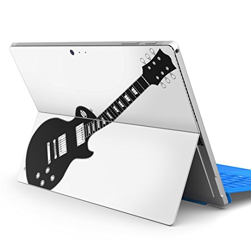 igsticker Surface pro7 (2019) pro6 pro2017 pro4 専用 スキンシール サーフェス ノートブック ノートパソコン カバー ケース フィルム ステッカー アクセサリー 保護 010278 ギター 音楽 黒