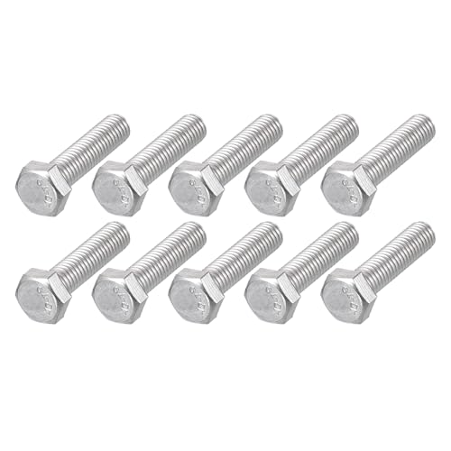 Image of METALLIXITY Hex Bolts (M5-0.8x20mm) 50Pcs, 304 Stainless Steel Coarse Fully Threaded Hex Head Screw Bolt Machine Screws - for Furniture Repair, Silver