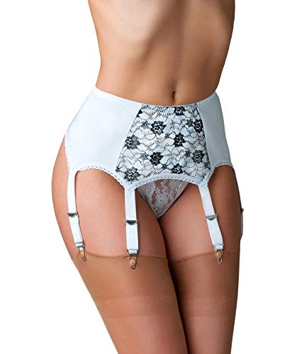 Preisvergleich Produktbild Nylon Dreams Frauen Retro Strumpfhaltergürtel, Weiß (M)