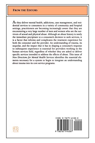 New Directions For Mental Health Services, Using Trauma Theory To Design Service Systems, No. 89 Spring 2001 (J-B Mhs Single Issue Mental Health Services) #TOP1