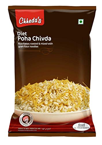 Image of Chheda's Diet Poha Chivda - Crispy Poha Chivda with Sev (170g Pack of 3)