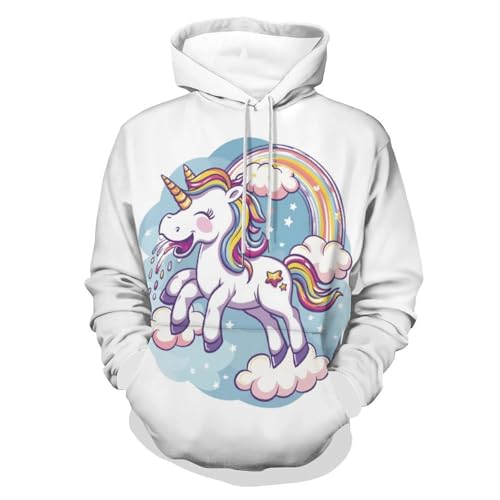 Sweat à capuche licorne arc-en-ciel contre le froid automnal