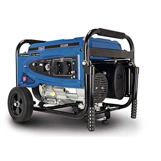Scheppach Groupe électrogène SG3200 | 2800W | Puissance 6,5CV | Réservoir 15L | 196 cm³ moteur 4 temps | 2x 230V prise, 1x 12V DC connecteur | Dispositif de déplacement