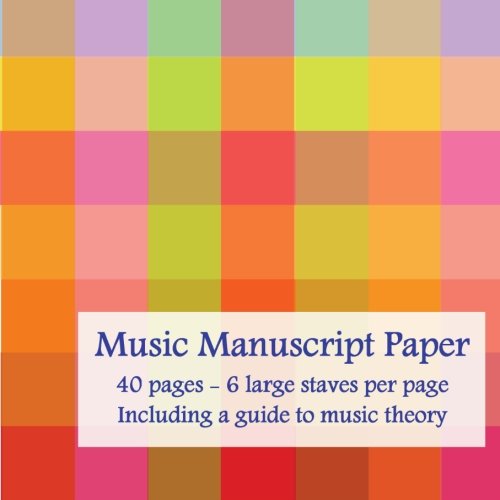 Music Manuscript Paper Large stave music manuscript book including a