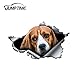 A/X Adesivo per Auto 13 cm 8,8 cm Adesivo Beagle Adesivo per paraurti in Metallo strappato Adesivi per Auto Divertenti Tronco di Finestra Animale 3D Car Styling