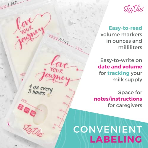 LaVie Breastmilk Storage Bags, 50 Count, 7 Ounce, Pre-Sterilized Breast Milk Containers, Leak-Proof, Space Saving, Self Standing for Refrigerating or Freezing Breast Milk - Thumbnail 4