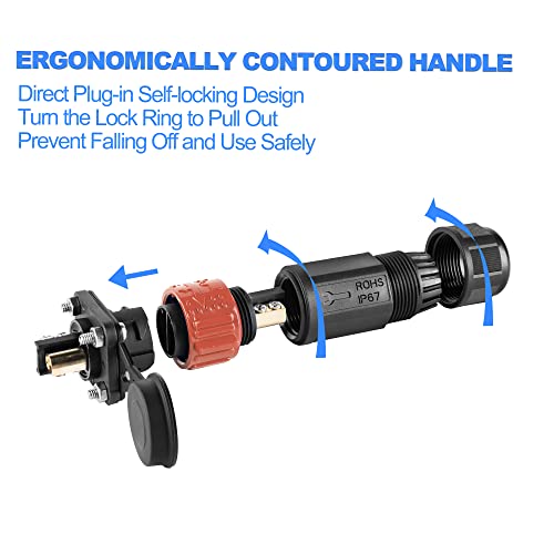 Trolling Motor Plug Receptacle 50A - Waterproof Boat Dc Power Connector 12/24/36/48V For Fishing Reels, Downriggers #TOP3