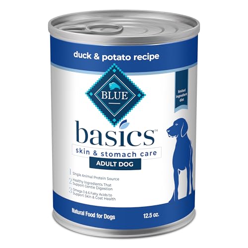 Blue Buffalo Basics Adult Grain-Free Wet Dog Food for Skin & Stomach Care,...