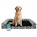 Furhaven Pet Dog Bed | Orthopedic Plush Kilim Southwest Home Decor Traditional Sofa-Style Living Room Couch Pet Bed w/Removable Cover for Dogs & Cats, Black Medallion, Jumbo