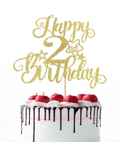 Naicaek 2nd Birthday Cake Topper Set