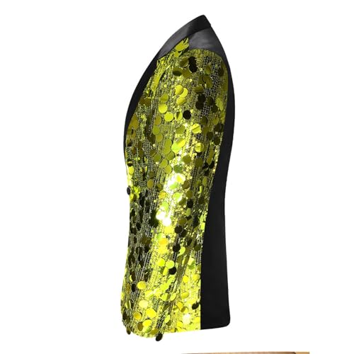 Mens Black Sequin Shiny Prom Blazer Jacket One Button Slim Fit Tuxedo Dress Blazer Disco Dinner Party Suit Sport Coat2