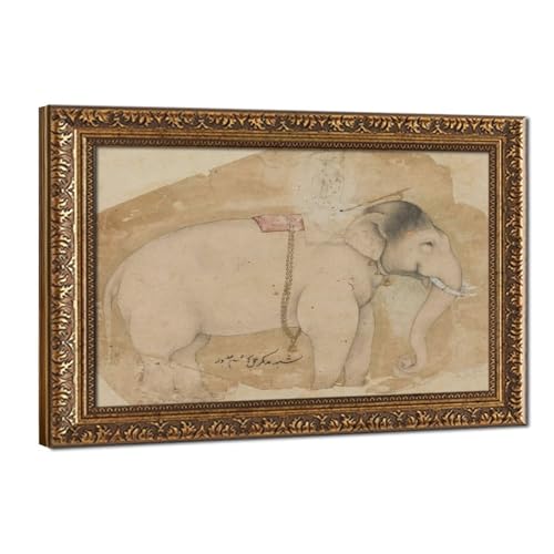 Peinture Éléphant Style Moghol – Déco Toile Vintage