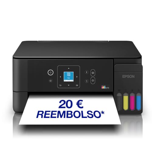 Epson EcoTank ET-2922 | para hogares dinámicos | Wi-Fi | A4 | Impresión, Copia, escaneado | Pantalla LCD | Compatible con AirPrint | Compacta | Incluye hasta 3 años de Tinta