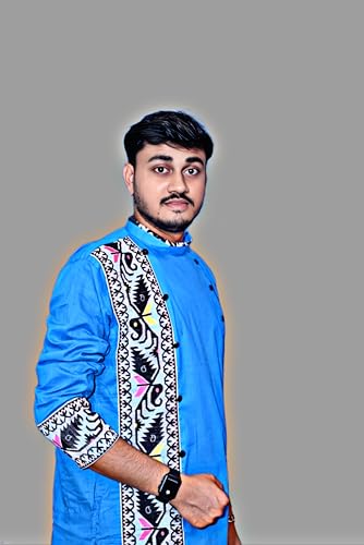 Image of Pure Cotton Full Sleeves Kurta with dupion silk Dhoti pant set (701)